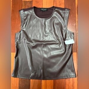 NWT Laundry faux leather ladies top size  large